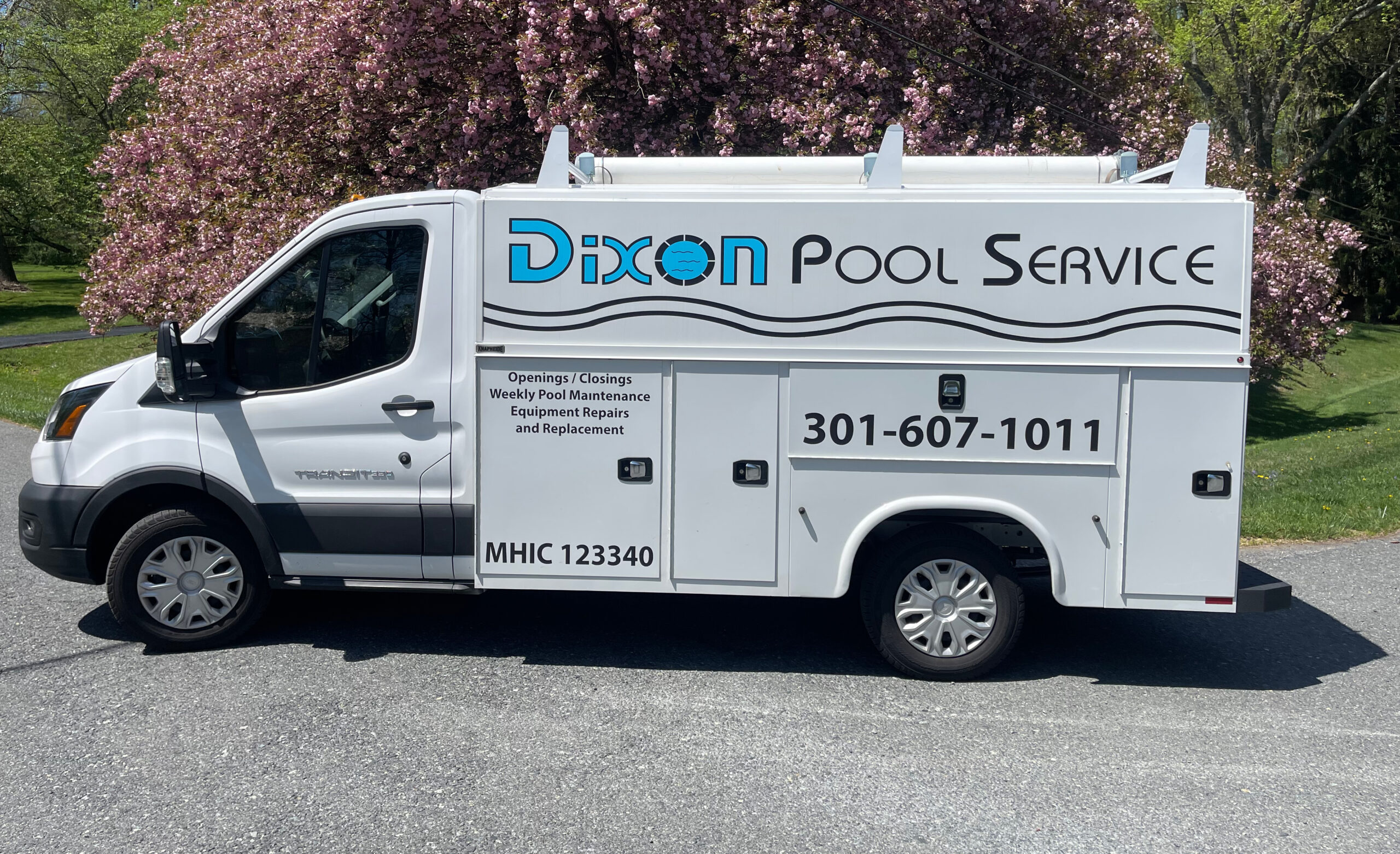 Branded Dixon Pool Service company truck